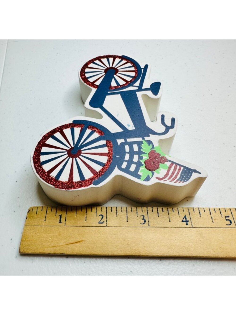 Patriotic decoration tiered tray Fourth of July bicycle Independence Day America - Picture 4 of 10